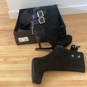 Rachel Zoe zipper back high heel boots